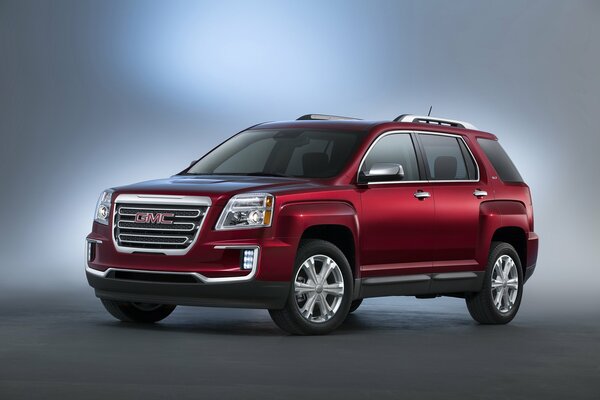 Картина красного авто на нейтральном фоне 2015 г., gmc